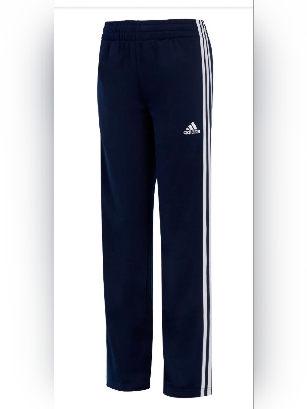 Adidas Navy Blue Track Pants with White Stripes